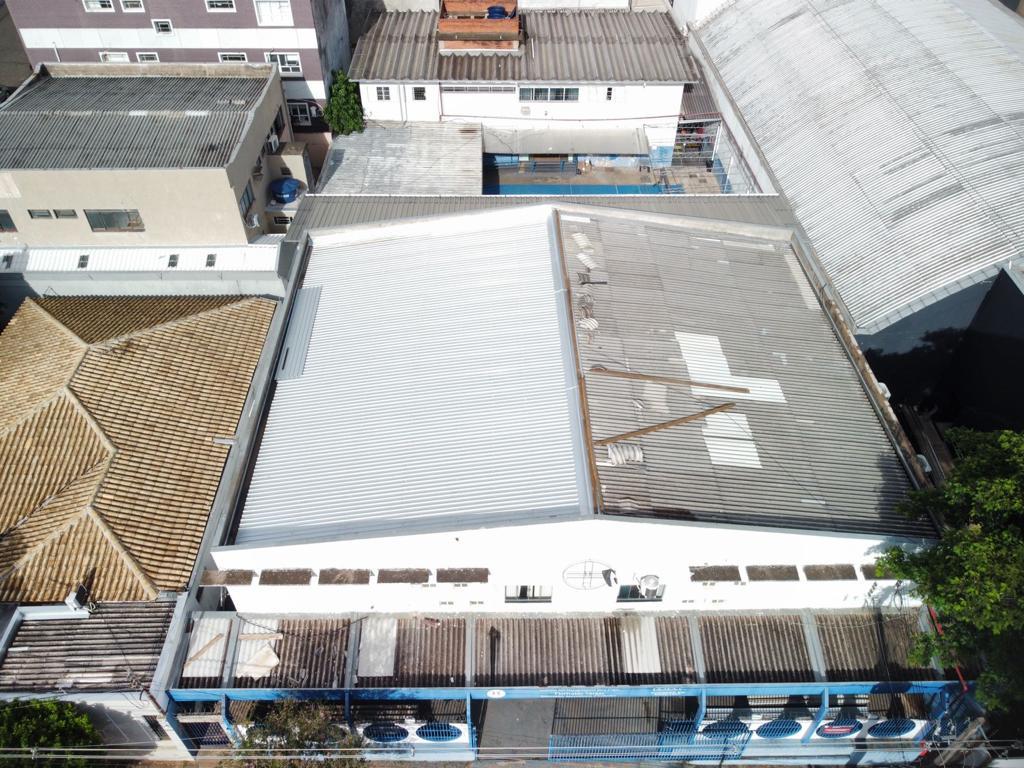 Sede do ISMAC vista de cima, com inicio da reforma do teto do edificio - Divulgação