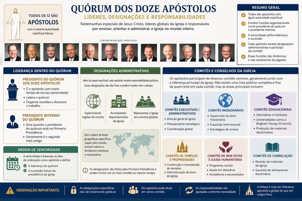Infográfico - Designações dos membros do quórum do Doze